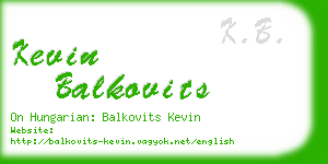 kevin balkovits business card